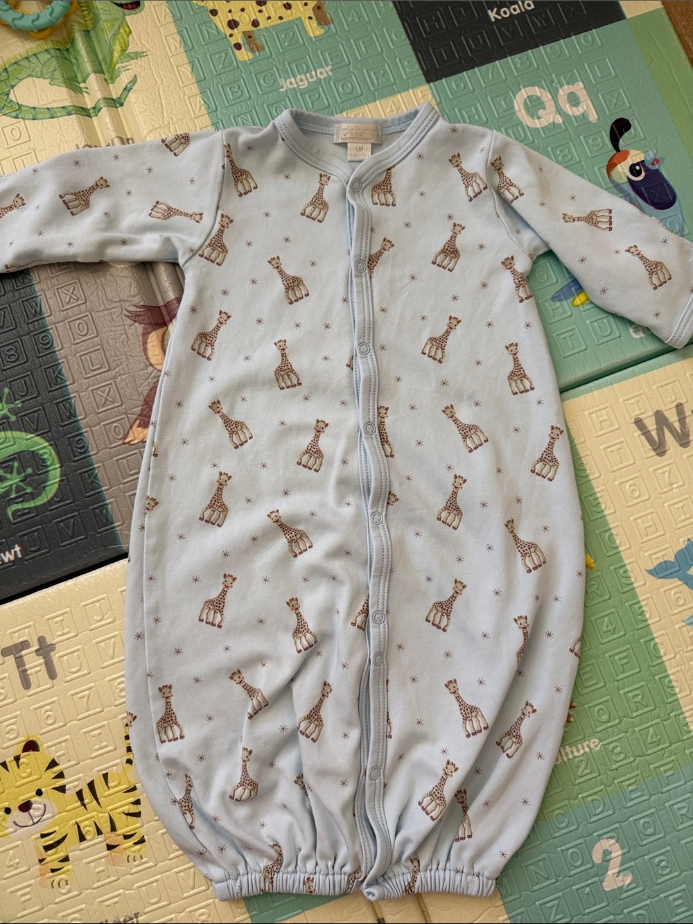Kissy Kissy Light Blue Giraffe Sleep Sack - Front Snap Infant Pajamas